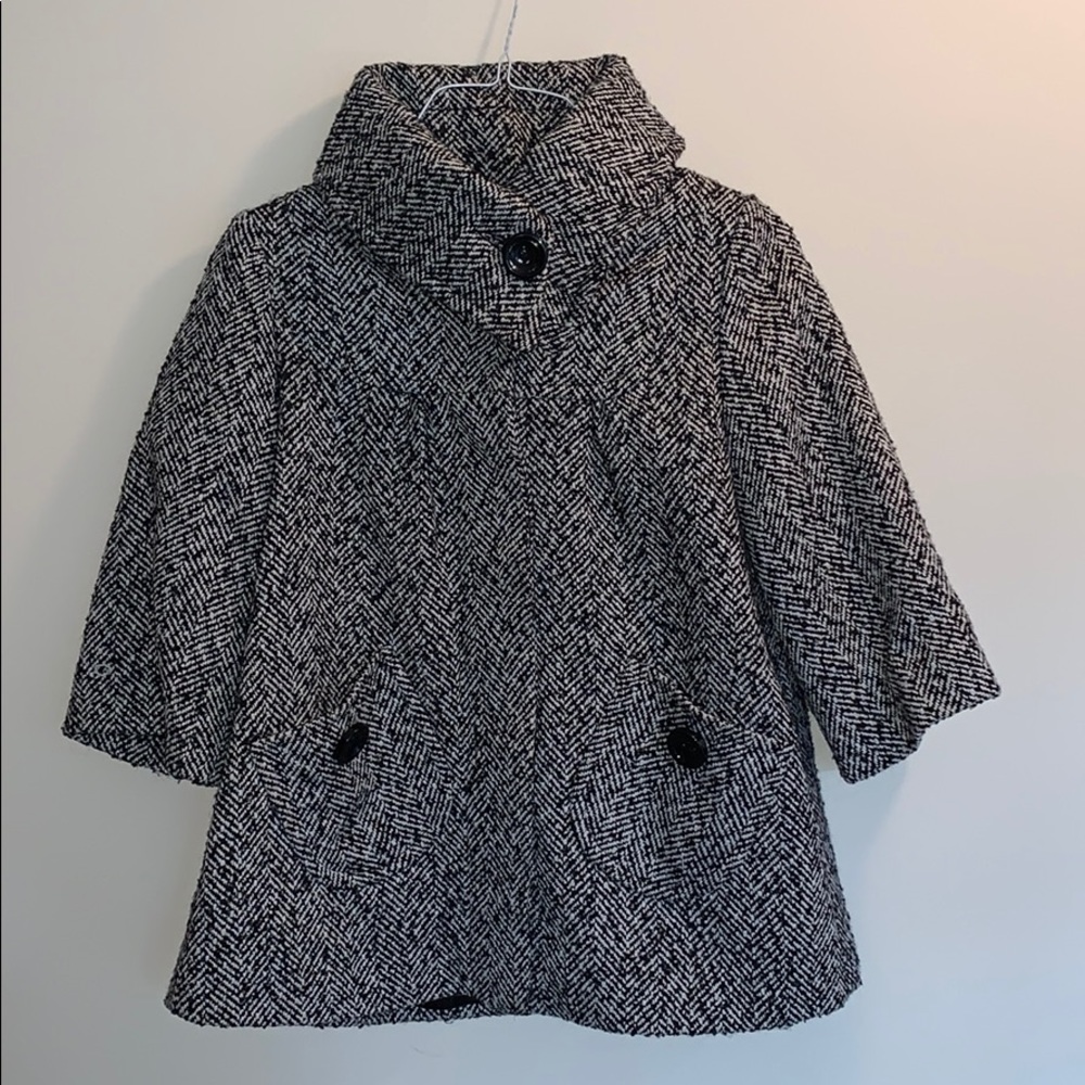 Black and white peacoat